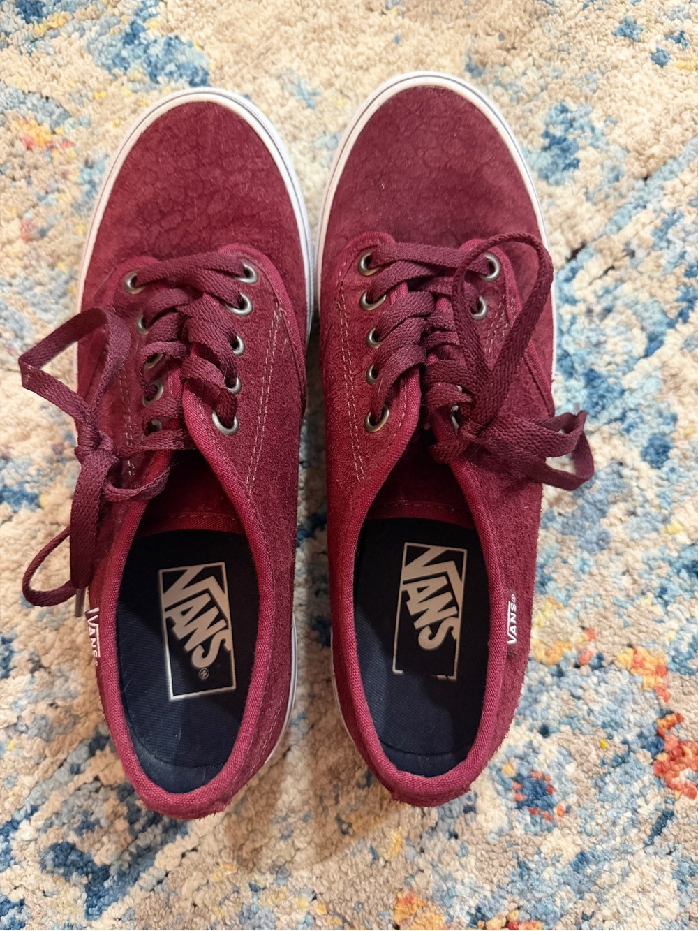 Vans Maroon Suede Low Top Sneakers